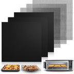 6Pcs Reusable Air Fryer Liners for Ninja, 12 × 12in Non-Stick Liners for Bottom of Toaster Oven, 3 × Liners + 3 × Mesh Sheets, Pre-Cut Square Baking/Microwave/Grill Mat for SP101/SP201/SP301/SP351