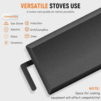 Universal Large Carbon Steel Griddle for Outdoor Gas Grill, Induction, Gas/Electric Stove, and Oven, Double Burner Griddle Comes with Grill Press, Pre-seasoned Nitride Coating Process