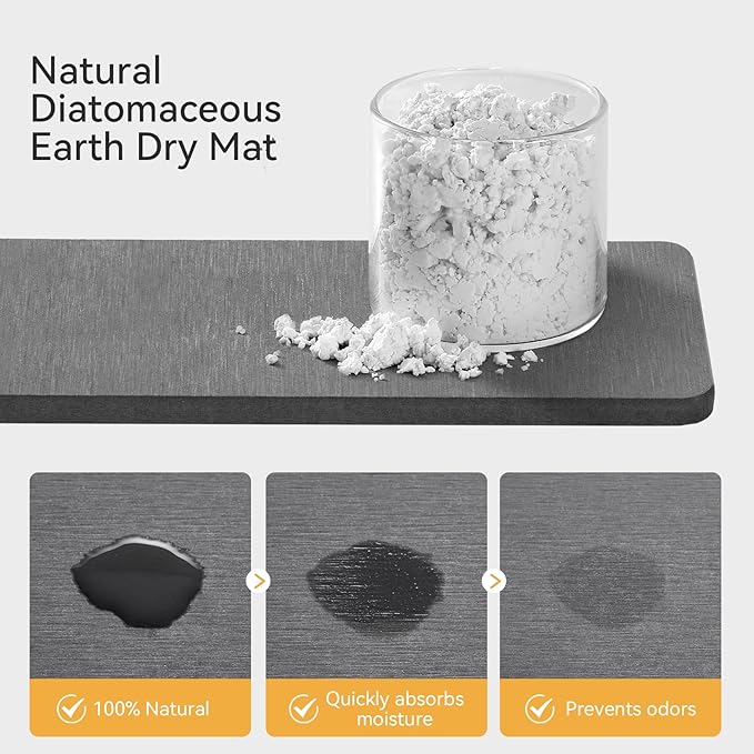 Yofidra Sink Caddy With Stone Drying Tray: Stainless Steel Soap Dispenser Kitchen Sink Organizer Set, Sponge Holder Counter Accessories Decor for Kitchen Organizers and Storage 8.1x3.5x4.5 in Black
