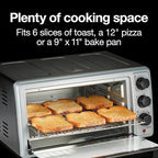 Proctor Silex Simply-Crisp Air Fryer Toaster Oven Combo with 4 Functions Including Convection, Air Fry, Bake & Broil, Fits 6 Slices or 12” Pizza, Auto Shutoff, Black (31275)