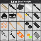 FUNGYAND Sushi Making Kit, 32-in-1 Complete Set with Bazooka Roller, Nigiri & Musubi Presses, Bamboo Mats, Knife, Peeler, Animal Rice Molds, Chopsticks & More – Perfect for Family Fun