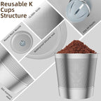 2 Pack Reusable K Cup Coffee Pods, Universal Stainless Steel Refillable K Cup Coffee Filters for Keurig 1.0 and 2.0 Coffee Makers