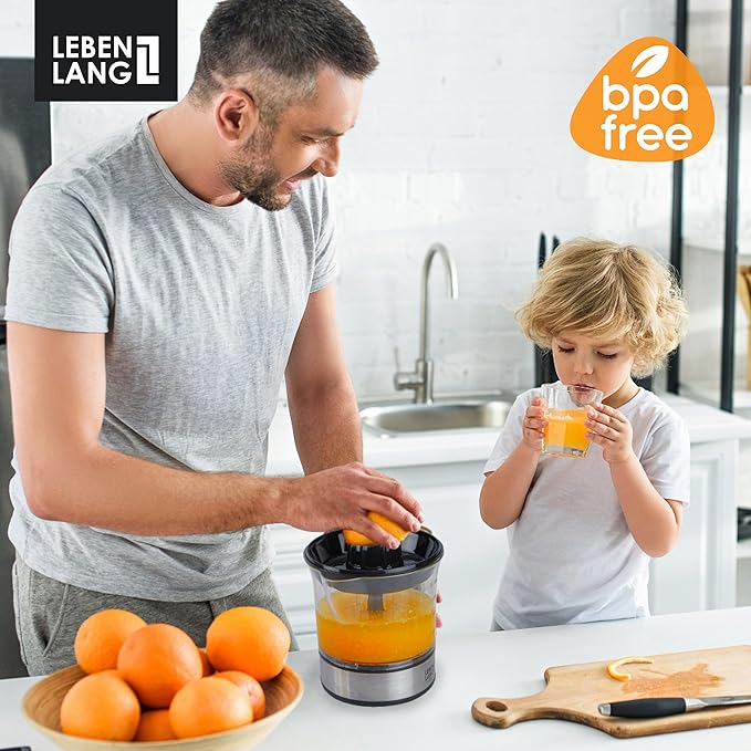 LEBENLANG Orange Juicer Electric - 2 cones & BPA-free I High juice yield & Large Volume I 24oz Lemon Juicer Squeezer I Electric Citrus Juicer Orange Juice Press Juicers Exprimidor De Naranjas Limones