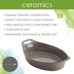 Rachael Ray Ceramics Oval Baker, 1.5-Quart, Gray