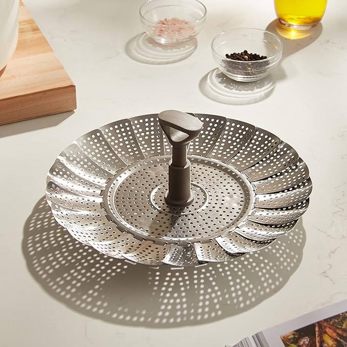 Martha Stewart Richburn 10.6" Telescopic Folding Steamer Insert w/Nylon Handle - Mirror Finish (Pack of 6)