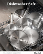 Stainless Steel Cookware Set, 14 Pcs Tir-Ply Pots and Pans Set, PFOA&PTFE Free, Dishwasher&Oven Safe, Kitchen Induction Compatible, ollas de acero inoxidable para cocinar