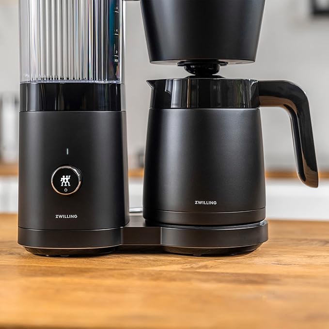 ZWILLING Enfinigy Drip Coffee Maker with Thermo Carafe 10 Cup, Awarded the SCA Golden Cup Standard, Black