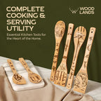 Nightmare Wooden Spoons for Cooking Before Christmas - Wooden Utensil Set with Spatulas & Spoons, Heat-Resistant, Eco-Friendly Kitchen Utensils for Non-Stick Cookware
