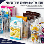 Clear Plastic Storage Bins, Pantry Organizers and Storage Containers Fridge Organizer Bins for Organizing Kitchen Cabinet Organizer Bin Bathroom Freezer Refrigerator Organization