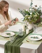 Leetaltree Gradient Green Woven Placemats Set of 24 - Heat Resistant Non-Slip Place mats for Dining Table, Washable Durable PVC Vinyl Woven Table Mats(Gradient Green, 24)