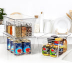 Vtopmart 6 Pack Clear Stackable Storage Bins with Lids, Large Plastic Containers with Handle for Pantry Organizer and Storage,Perfect for Bathroom,Cabinet,Kitchen,Fridge,Closet Organization