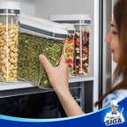 MR.SIGA Airtight Cereal Dispenser Set, Storage Containers for Dry Goods, Nuts, Beans, Snacks, BPA Free, 1.3 L / 1.37 Qt, Small, Clear, 2 Pack