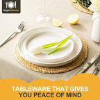 EWFEN Plates and Bowls Sets, 12 Pieces Ceramic Dinnerware Set for 4, Stoneware Dishware Dishes Set, Scratch Resistant Dishes Set, Dishwasher & Microwave Safe, White