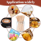 ANTETOK Wooden Coffee Stirrers - Coffee Stir Sticks 5.5 Inch,800pcs Disposable Swizzle Sticks,Swizzle Drink Sticks for Coffee,Tea,Cocktail and Hot Chocolate