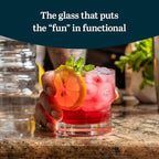 Libbey Newton Double Old Fashioned Glasses Set of 6, Sleek, Stackable Short Drinking Glasses, Lowball Cocktail Glasses for Anniversaries, Holidays