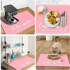 CooRug Absorbent Coffee Mat, Fashion Dish Drying Mat for Kitchen Counter Coffee Bar Accessories Espresso Machine Dish Rack 12" x 20" Pink