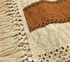 FEXIA Boho Table Runner 36 Inches Long Thanksgiving Decor Macrame Table Runner Farmhouse Stylewith Tassels for Party Bohemian Rustic Wedding Bridal Shower Dining Decor Middle Brown (12x36 Inches)
