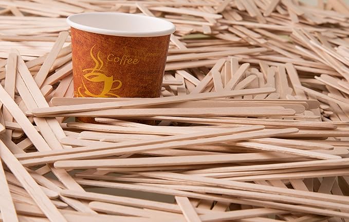 Makerstep Birch Wood Coffee Stirrers, 7 Inch Coffee Stir Sticks (1000 Pack) Eco-friendly, Sturdy Wooden Sticks. Splinter Free, Round End. Great For Your Coffee Nook