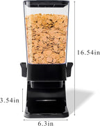 Cereal Dispenser Countertop, 5L Kitchen Organization Cereal Containers Storage, Desktop Candy Dispenser Plastic Cereal Dispenser, Snack Containers Can Hold Granola, Dry Food, nut, Grain (Black, 2Pc)