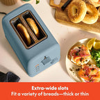 bella 2 Slice Toaster, 6 Setting Shade Control w Reheat, Cancel, Bagel & Defrost Buttons, Removable Crumb Tray, Anti Jam & Auto Shutoff, Auto Centering Guides & Cord Wrap, 900 Watt, Surf