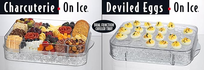 Prodyne Charcuterie On Ice & Deviled Eggs On Ice Platter 2 Piece Serveware Set