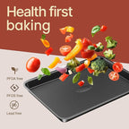 BAKKEN Kitchen Baking Pans - Nonstick Gray Coating, 13.58’’ × 9.65’’ Commercial Grade Carbon Steel Cookie Sheet, Diamond Texture Bottom, PFOA, PFOS, PTFE Free, Oven Safe Tray (450°F), Gray