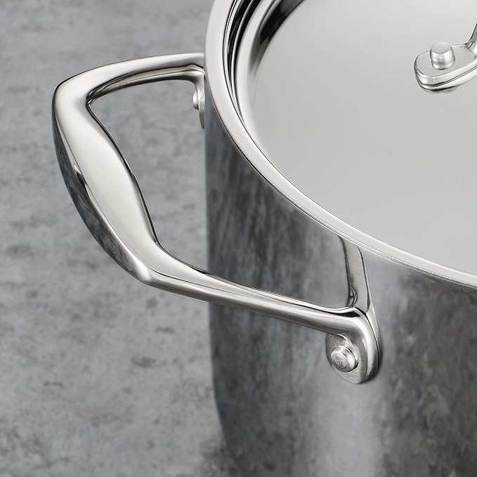 Tramontina Signature Tri-Ply Clad Stainless Steel 10-Piece Cookware Set with Lids, Pots and Pans Kitchen Set, Induction-Ready, Dishwasher-Safe, NSF-Certified, Made in Brazil