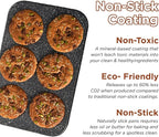 Non-Stick Popover Pans - 6-Cavity High Carbon Steel Tray Mold for Baking, Stainless Steel Jumbo Size for Premium Muffins, Homemade Cupcakes, Breads - Professional Bakery Kitchen Oven (Black)