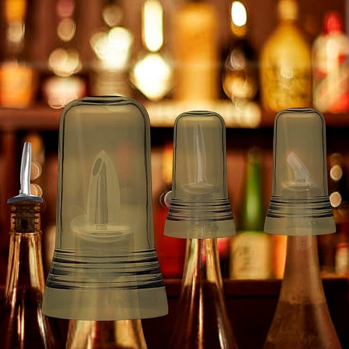 Esatto 24 Pieces Pour Spout Covers Champagne Liquor Bottle Toppers, Universal Bottle Pour Dispenser, Liquor Bottle Covers Bottle Cover Dust for Home Kitchen Tools Supplies