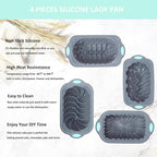 4 Piece Silicone Loaf Pan for Baking Bread, Non-Stick Kitchen Oven Bread Pan, Perfect for Banana Bread, Sandwich Bread, Pound Cake and Meatloaf, 4 Cups, Grey
