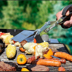 BBQ Croc 3-in-1 Barbecue Tool Pack - 15-inch & 18-inch with Light - Extra Light Tongs, Spatula and Grill Scraper (18 inch + 15 inch with Flashlight)