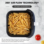 Nuwave Brio Plus 6-in-1 Air Fryer, 7-Qt Large Capacity, 50°F–400°F Precise Temp Control, Non-Toxic PFAS-Free Nonstick, Air Fry, Bake, Roast, Toast, Dehydrate, Reheat, 100 Presets, Dishwasher Safe