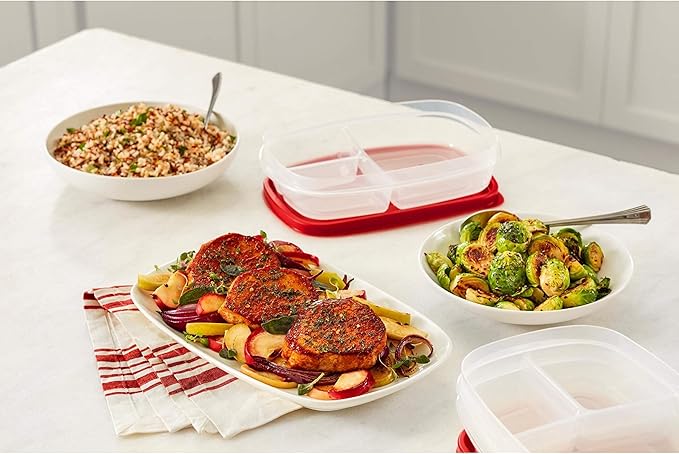 Rubbermaid EasyFindLids Meal Prep Containers 5.1 Cup Red