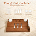 SMIRLY Charcuterie Boards Set - Large Bamboo Cheese Board Set - House Warming Gifts New Home, Wedding Gift for Couple, Bridal Shower Gift, Birthday Gifts for Women