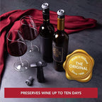 Vacu Vin Wine Saver Pump Blue with Vacuum Wine Stopper - Keep Your Wine Fresh for up to 10 Days - 1 Pump 4 Stoppers - Reusable - Made in the Netherlands