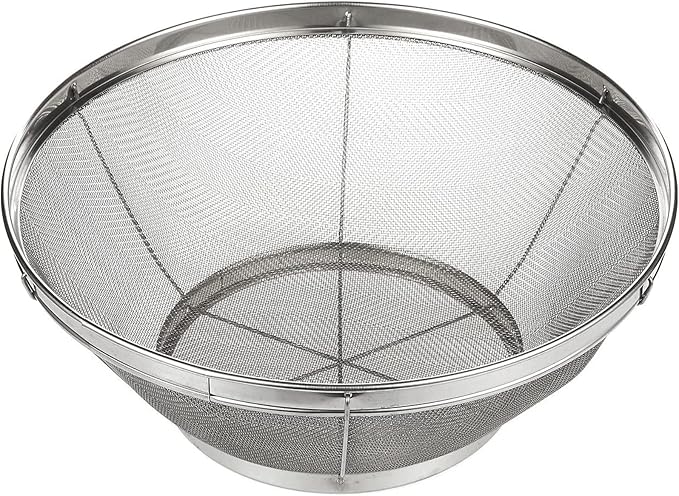 Juvale Stainless Steel Fine Mesh Strainer - Durable Rust-Resistant Mesh Colander - Ergonomic Handle Rice Colander - Ultra-Fine Flour Sifter - Dishwasher Safe with Stable Design - 11 in x 4 in, Silver