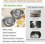 304 Stainless Steel Colander and Strainer, 5QT Large Capacity and 6QT Mixing Bowl, Micropore for Washing Rice, Fruit, and Cooked Pasta, Perfect Draining for Grain and Bean