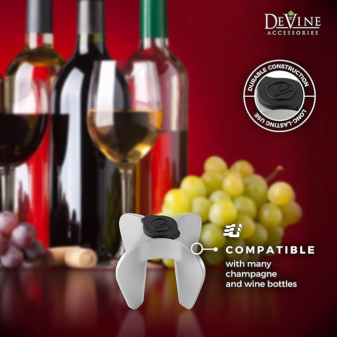 DeVine - Champagne Bottle Opener - Sparkling Wine Cork Remover – Easy Ergonomic Twist Design - Solid and Durable Stainless Steel Construction – by DeVine (1)