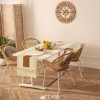 FEXIA Boho Table Runner 36 Inches Long Thanksgiving Decor Macrame Table Runner Farmhouse Stylewith Tassels for Party Bohemian Rustic Wedding Bridal Shower Dining Decor Middle Brown (12x36 Inches)