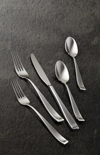 Oneida Silverware Set For 12, Moda 65-Piece Fine Flatware Set with Serving Utensils, Service For 12, 18/10 Stainless Steel, Dishwasher Safe For home, Knives Spoons and Forks Set (Silver, 65 pieces)