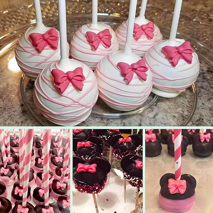 YunKo W0770 8 Mini Bows Silicone Fondant Molds Chocolate Sugar Candy Cake Pop Bow Craft Molds DIY Cake Decorating