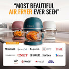 Non Toxic Air Fryer™ Pro | 9-in-1 Glass Air Fryer | Self-Cleaning | 5 Quart | Rotisserie and Tumbler | 400F Vortex For Even Cooking, BPA-Free Teflon Free, Recrisp, Roast, Bake, Sage