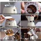 Espresso Maker Stovetop,Camping Moka Pot 2 Cup/120ML,Stove Top Espresso Italian Coffee Maker,Easy to Use (Black)