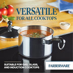 Farberware Classic Stainless Steel 2-Quart Mirror Satin Covered Saucepan, Silver