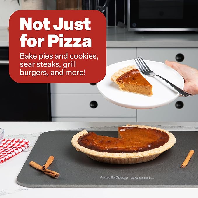 Baking Steel - The Original Ultra Conductive Pizza Stone (14"x16"x1/4") - The Original Baking Steel for Pizza & Bread for Indoor & Outdoor Use - Pre-Seasoned, Naturally Non-Stick Surface & Crack-Proof