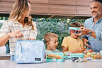 PackIt Freezable Classic Lunch Box, Blue Sky, Built with EcoFreeze Technology, Collapsible, Reusable, Zip Closure With Zip Front Pocket and Buckle Handle, Perfect for School Lunches