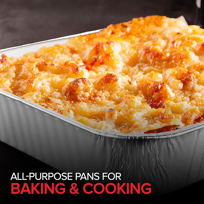 Stock Your Home Aluminum Pans 8x8 Disposable Foil Pans (20 Pack) - 8 Inch Square Pans - Tin Foil Pans Great for Cooking, Heating, Storing, Prepping Food