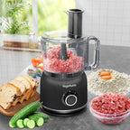 Food Processor and Blender Combo, 88 oz Food Chopper for Meat, Vegetable and Dough, 70 oz 700W Glass Jar Blender with 2 Speeds and Pulse for Smoothie, Nutrient Extractions, and More