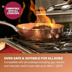 Gotham Steel Hammered 15 Pc Ceramic Cookware Set Nonstick, Induction Pots and Pans Set Non Stick with Bakeware Set & Steamer for Cooking, Non Toxic PFOA PFOS Free, Oven & Dishwasher Safe - Copper