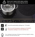 Lazy K Induction Cooktop Mat - Silicone Fiberglass Scratch Protector - for Magnetic Stove - Non Slip Pads to Prevent Pots from Sliding During Cooking_ Black (9.4inches)